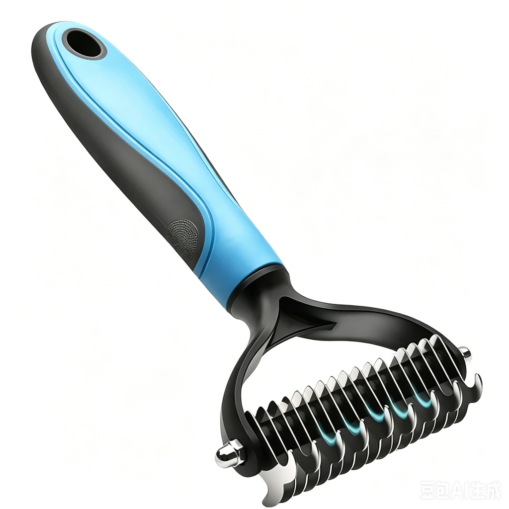 Double-Sided Deshedding Dematting Tool, Undercoat Rake for Dogs & Cats, Extra-Wide Dog Grooming Brush & Deshedder Comb for Long Hair