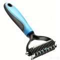 Double-Sided Deshedding Dematting Tool, Undercoat Rake for Dogs & Cats, Extra-Wide Dog Grooming Brush & Deshedder Comb for Long Hair