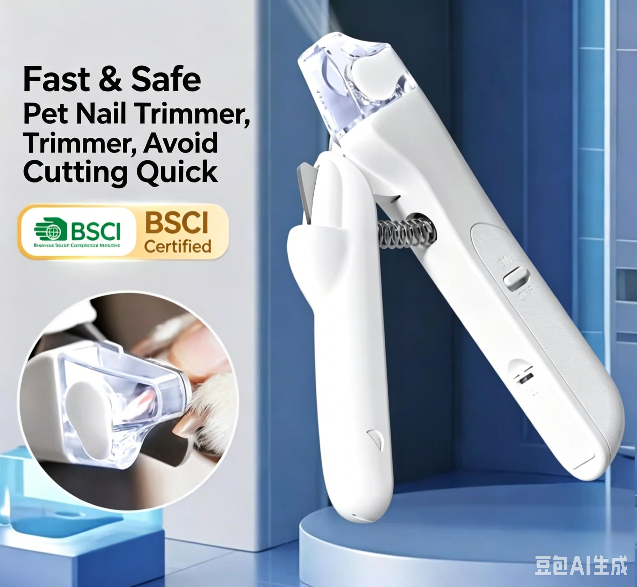 Pet Nail Clippers with LED Light, Stainless Steel Safe Nail Trimmer for Cats & Dogs, Pet Grooming Cleaning