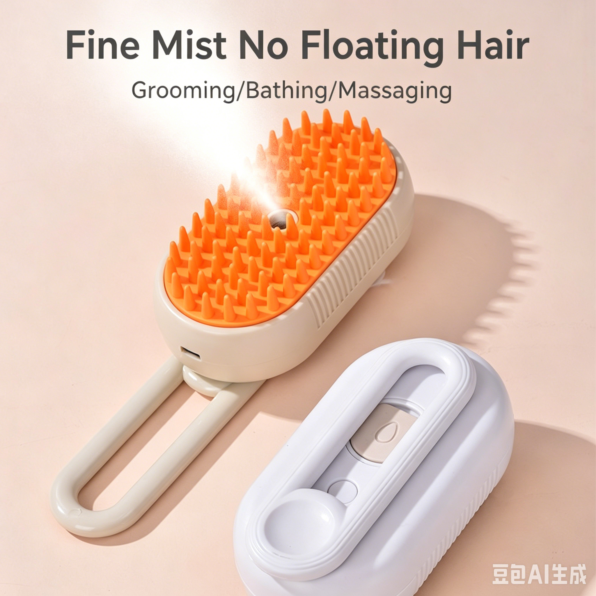 Electric Pet Sprayer Brush for Dogs & Cats, One-Click Spray Anti-Static Floating Hair Remover, Negative Ion Grooming Massage Comb, Multifunctional Pet Bath Brush for Shedding & Cleaning