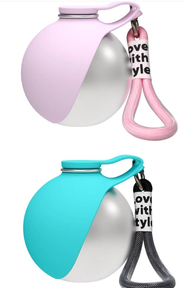 Foldable Silicone Dog Travel Bowl with Lanyard Hook, Portable Round Outdoor Pet Water Cup for Walking Hiking Travel