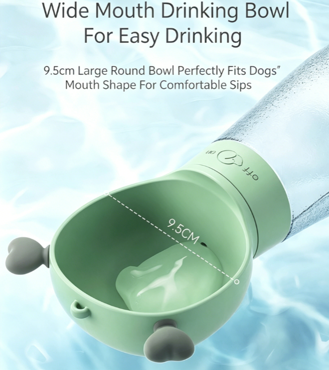 Leak Proof Portable Dog Water Bottle for Walking, Pet Travel Water Dispenser with Wide Mouth Bowl, Reusable Outdoor Drinking Cup for Small Medium Large Dogs Cats, Easy to Carry