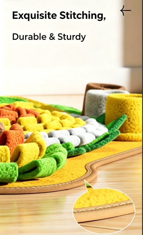 Bone Shape Dog Snuffle Mat, Interactive Foraging Feeding Toy with Squeaky Design, Enrichment Slow Feeder Sniffing Pad for Stress Relief, Boredom Relief, Burn Energy, Suitable for Small Medium Dogs